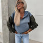 Women's Layered Hoodie Denim Jacket with Drawstring 🔥 Free Shipping🔥
