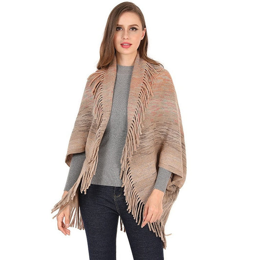 Women's Knitted Tassel Shawl Wrap